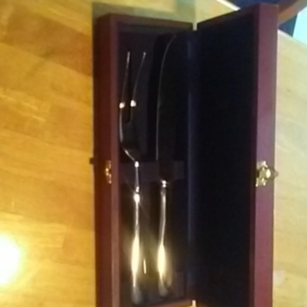 Hampton Home Stainless Steel Carving Fork & Knife Set Vintage NWOT